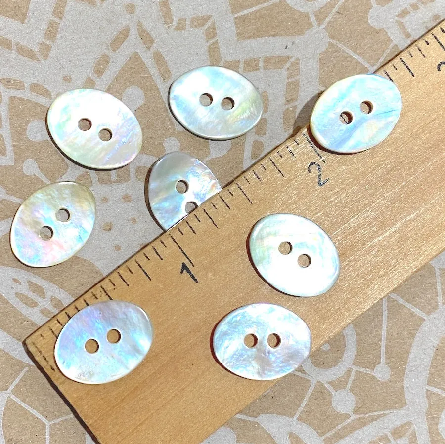 Bulk Bargain: Oval Moonrise Mother of Pearl 5/8" Iridescent Button 15mm, Pack of 100 #MUN527