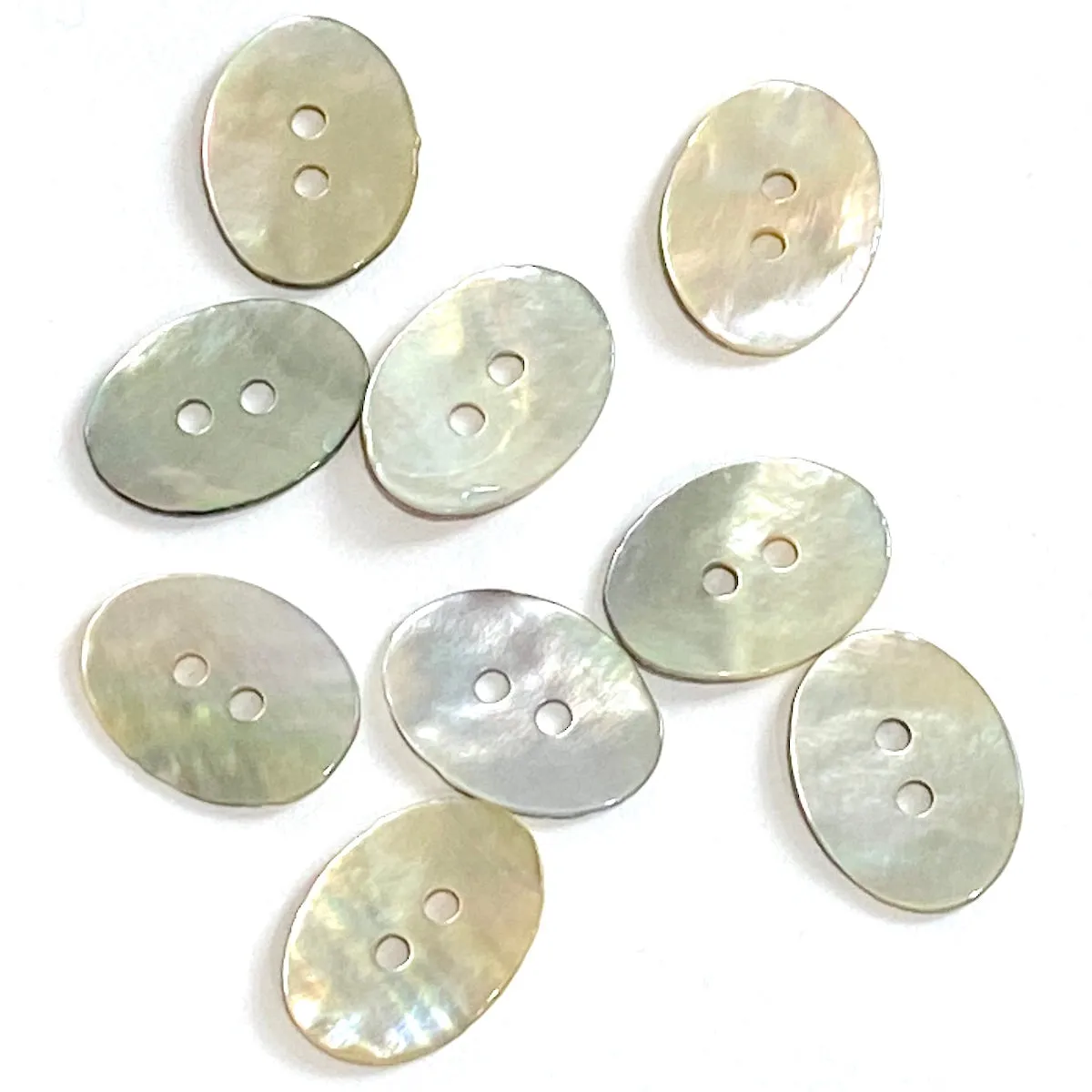 Bulk Bargain: Oval Moonrise Mother of Pearl 5/8" Iridescent Button 15mm, Pack of 100 #MUN527