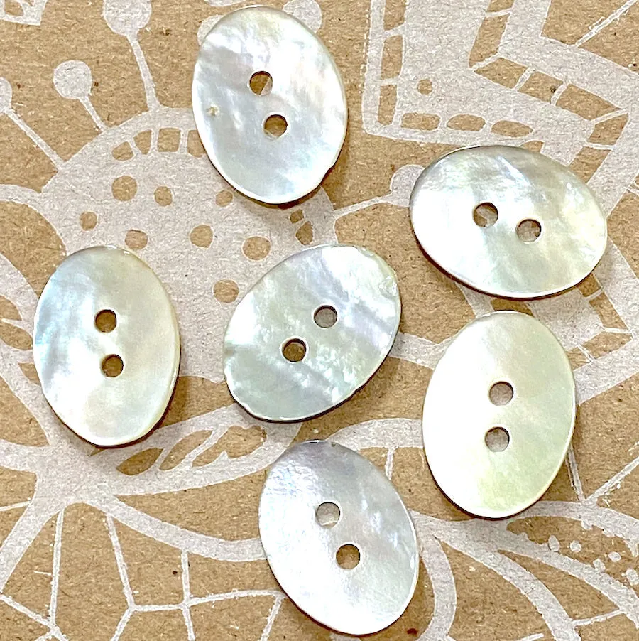 Bulk Bargain: Oval Moonrise Mother of Pearl 5/8" Iridescent Button 15mm, Pack of 100 #MUN527