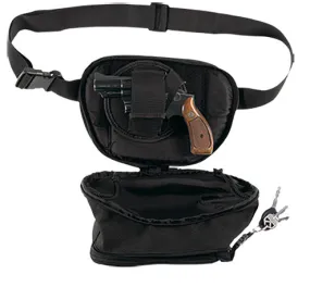 Bulldog BD850 Fanny Pack Small Handgun Holster Black Water-Resistant Nylon, Fits Up To 50" Waist, Ambidextrous