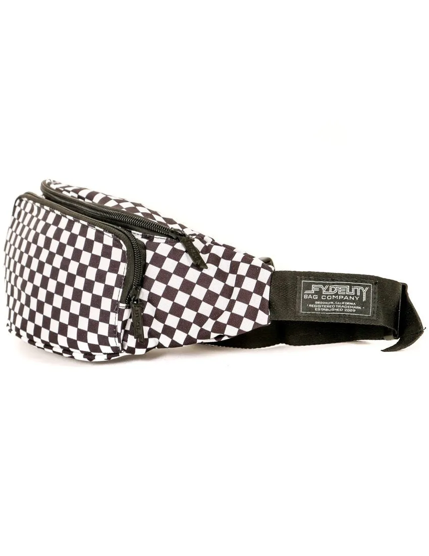 Bum Bag |2 Pocket Crossbody Fanny Pack |INDY Check Black