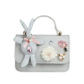 Bunny Applique Purse - Silver