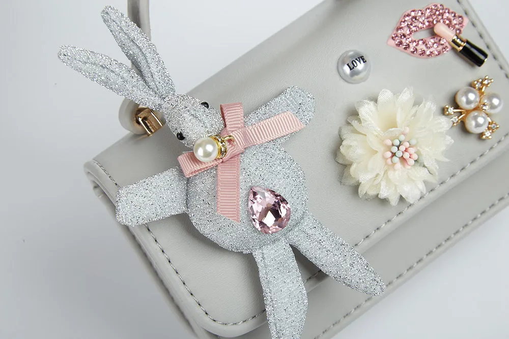 Bunny Applique Purse - Silver