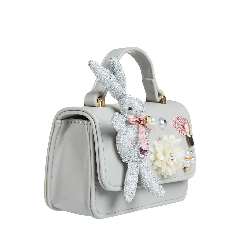 Bunny Applique Purse - Silver