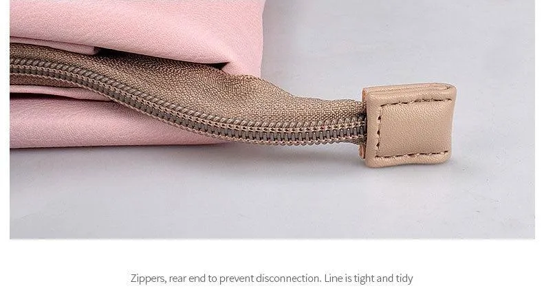 Business And Casual Soft Leather Laptop Bag- Pink