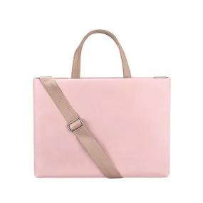 Business And Casual Soft Leather Laptop Bag- Pink