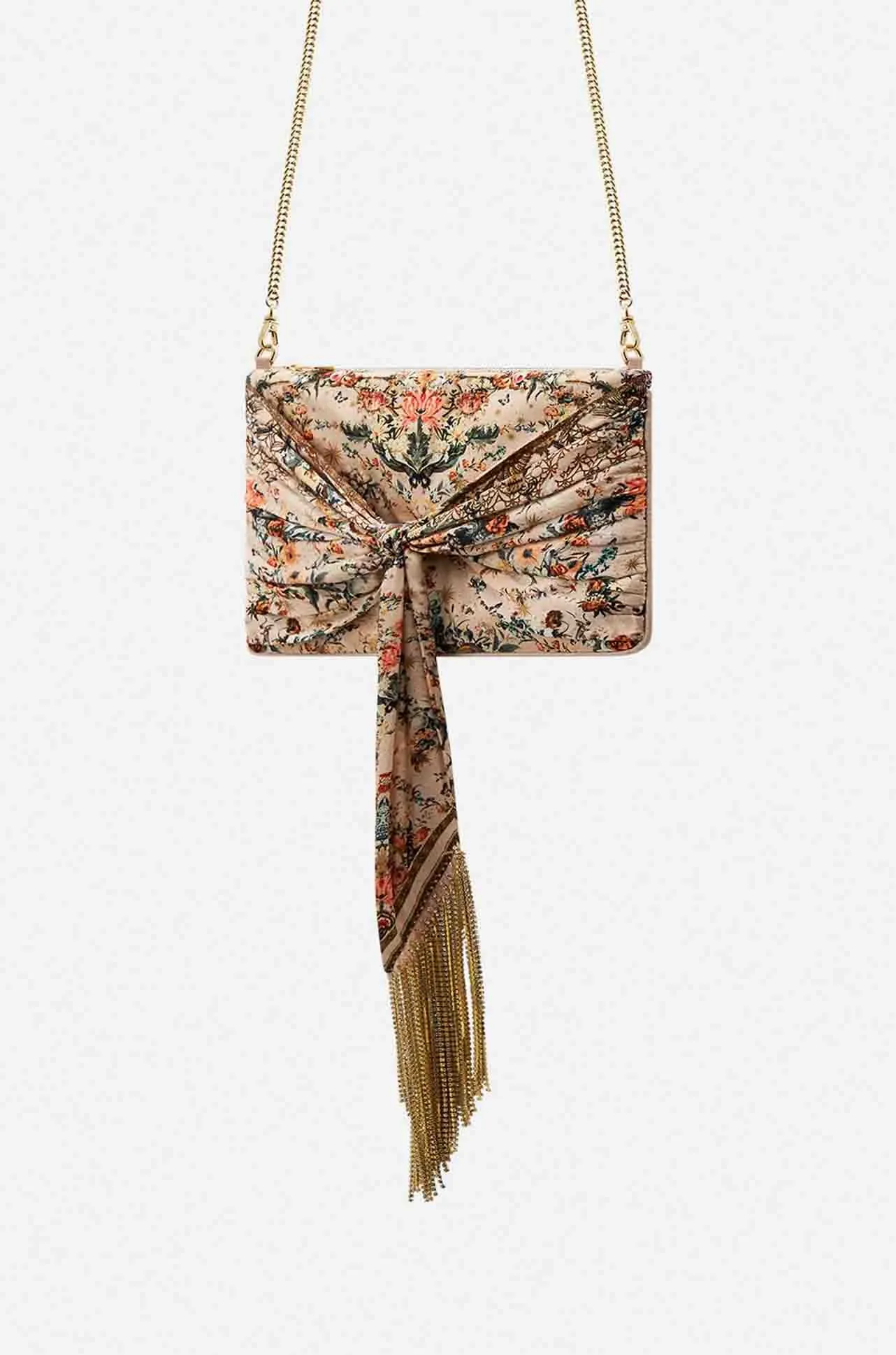 Camilla - Rose Garden Revolution Fringe Tie Scarf Clutch