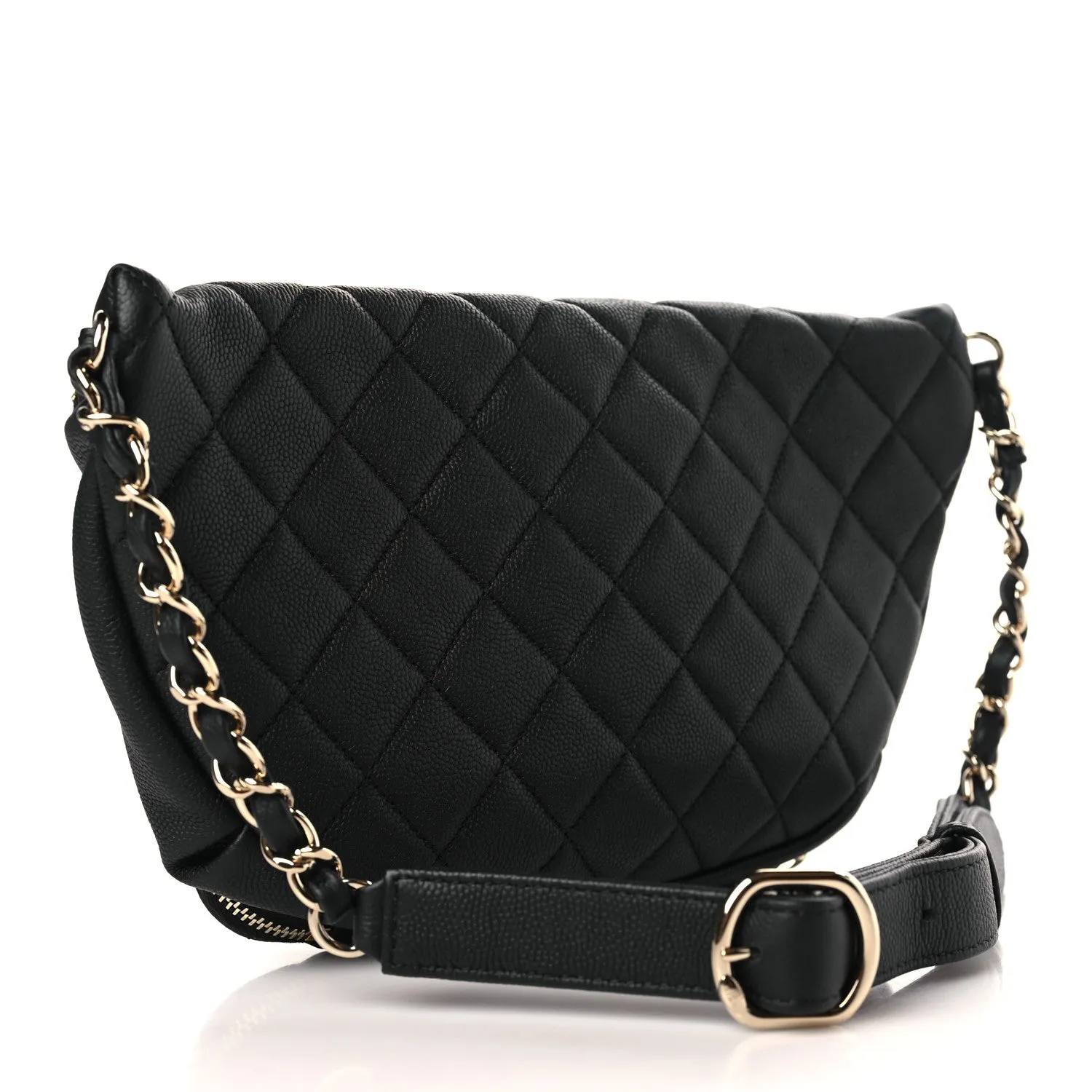 Caviar Quilted Business Affinity Waist Belt Bag Black