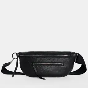 Charles Leather Crossbody - Black and Gunmetal