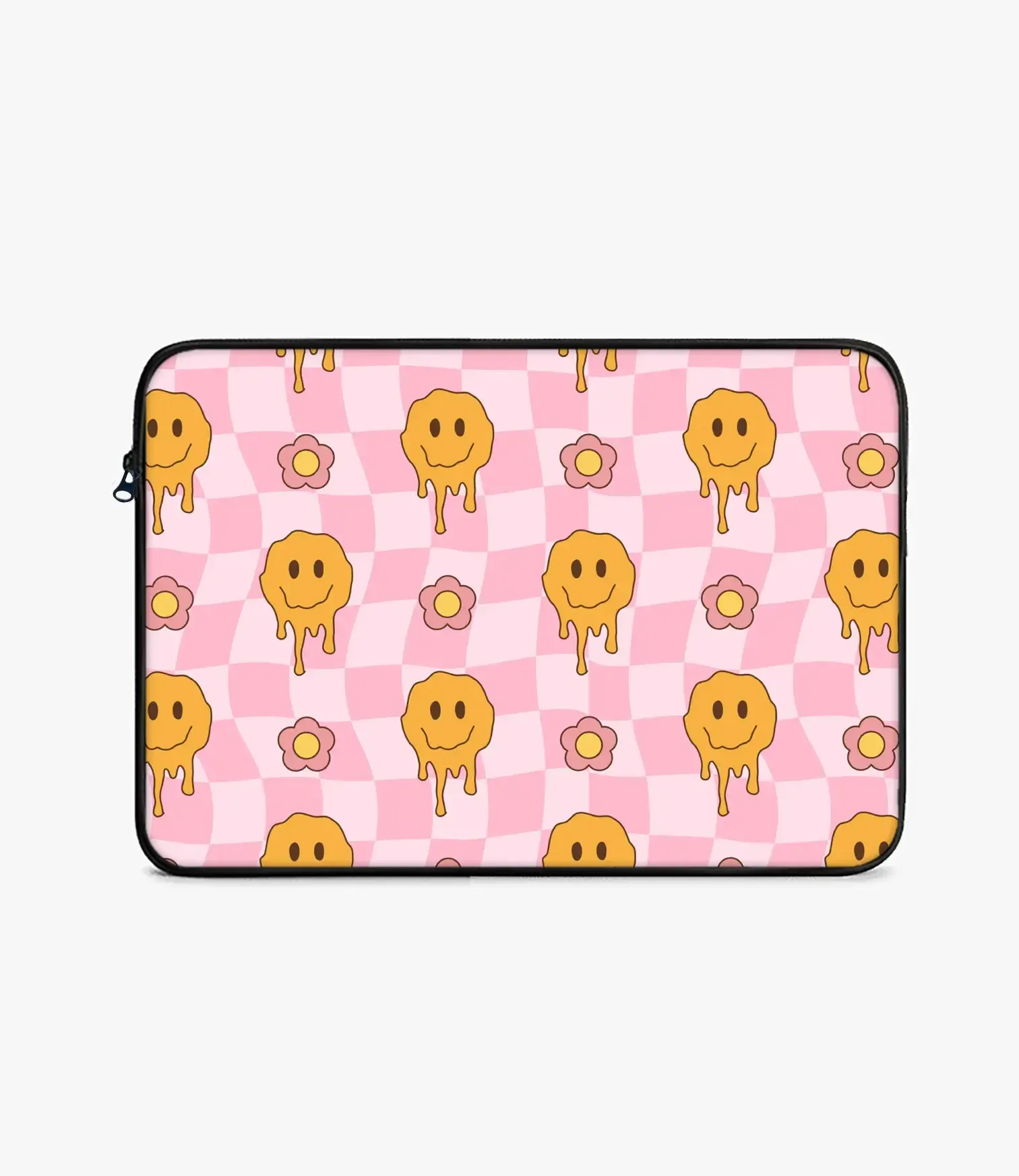 Checkered Melting Smiley Laptop Sleeve