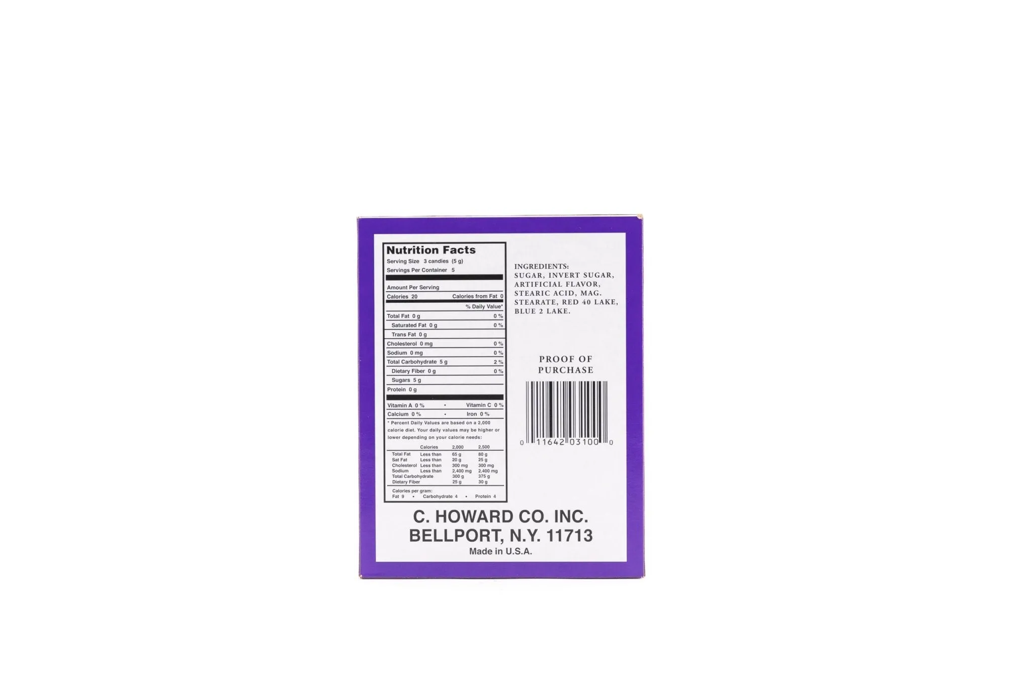 Chowards Violet Mints Candy Bulk Box (1.03 oz, 24 ct.)