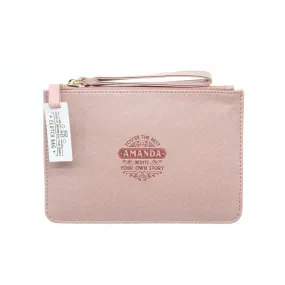 Clutch Bag With Handle & Embossed Text "Amanda"