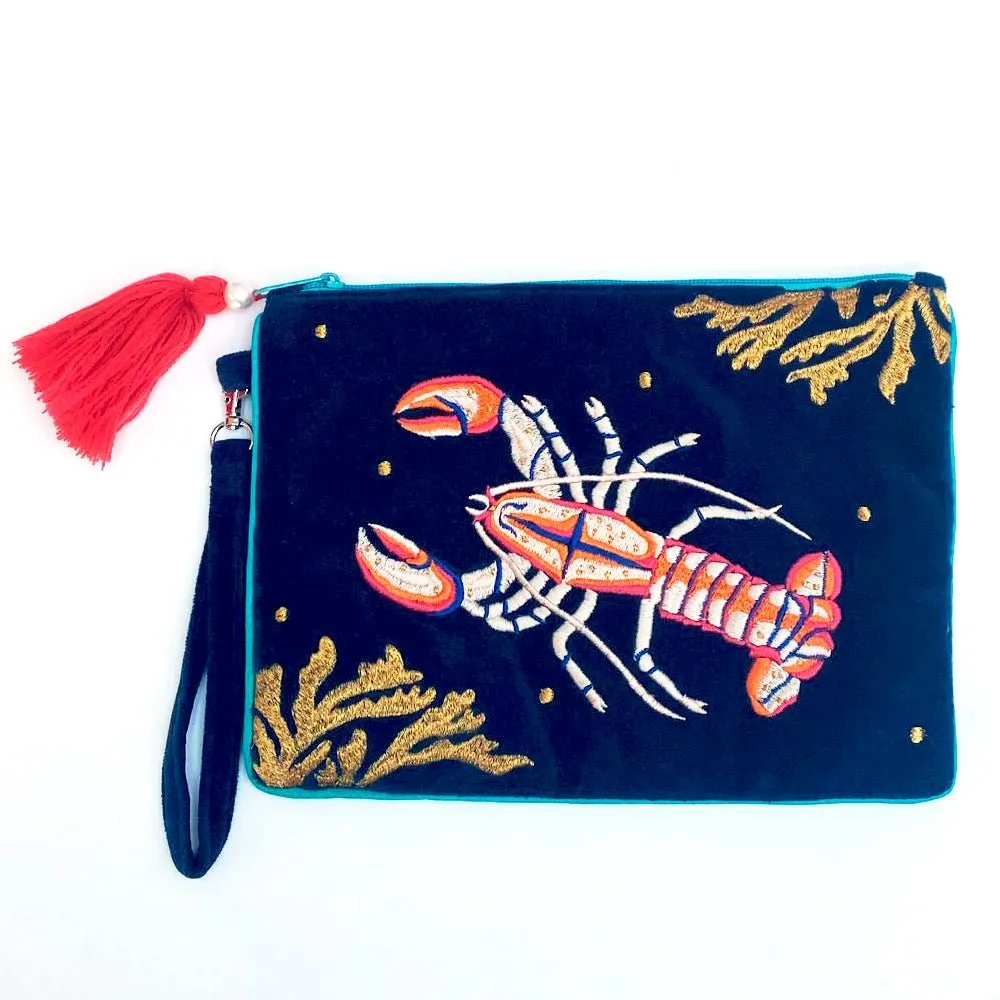 Coral Lobster Clutch Bag