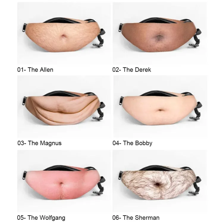 Creative Funny Anti-harassment Artificial Hairy Belly Shape Outdoor Bags, Multifunctional Portable Unisex Sports Belly Waist Bag