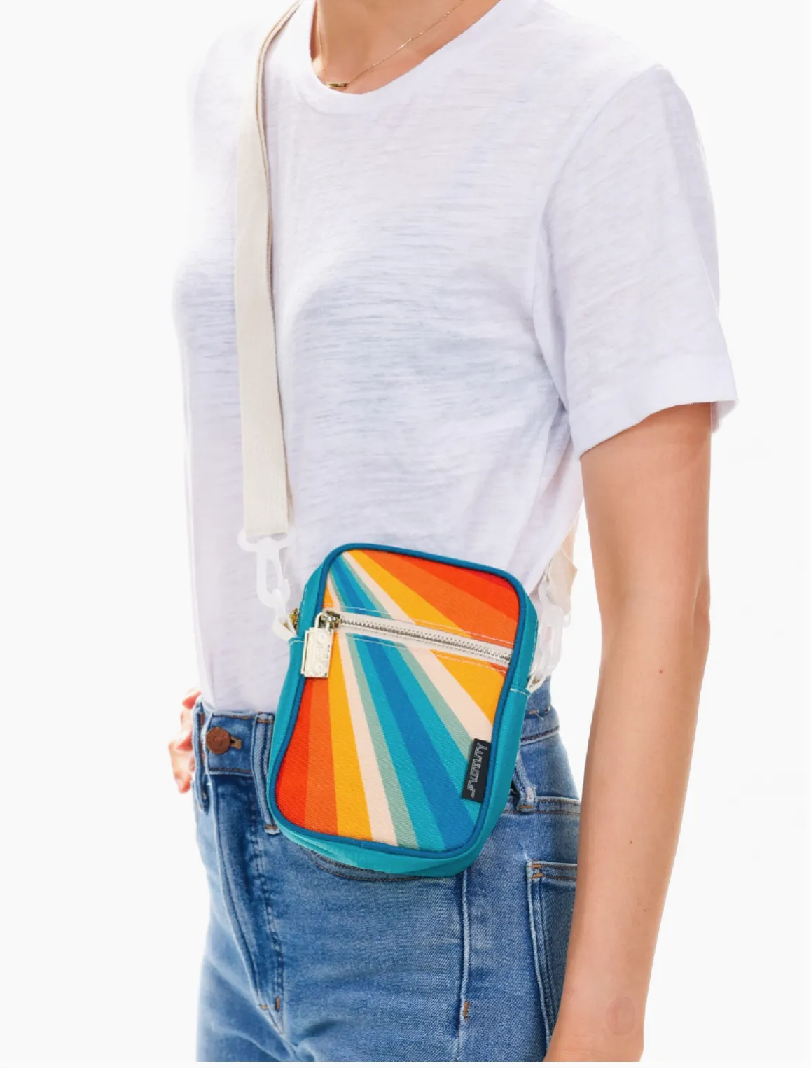 Crossbody Mini Brick Bag - Retro Rainbow