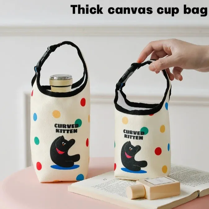 Cute Cartoon Water Cup Cover - Portable Thermos Protector Bag