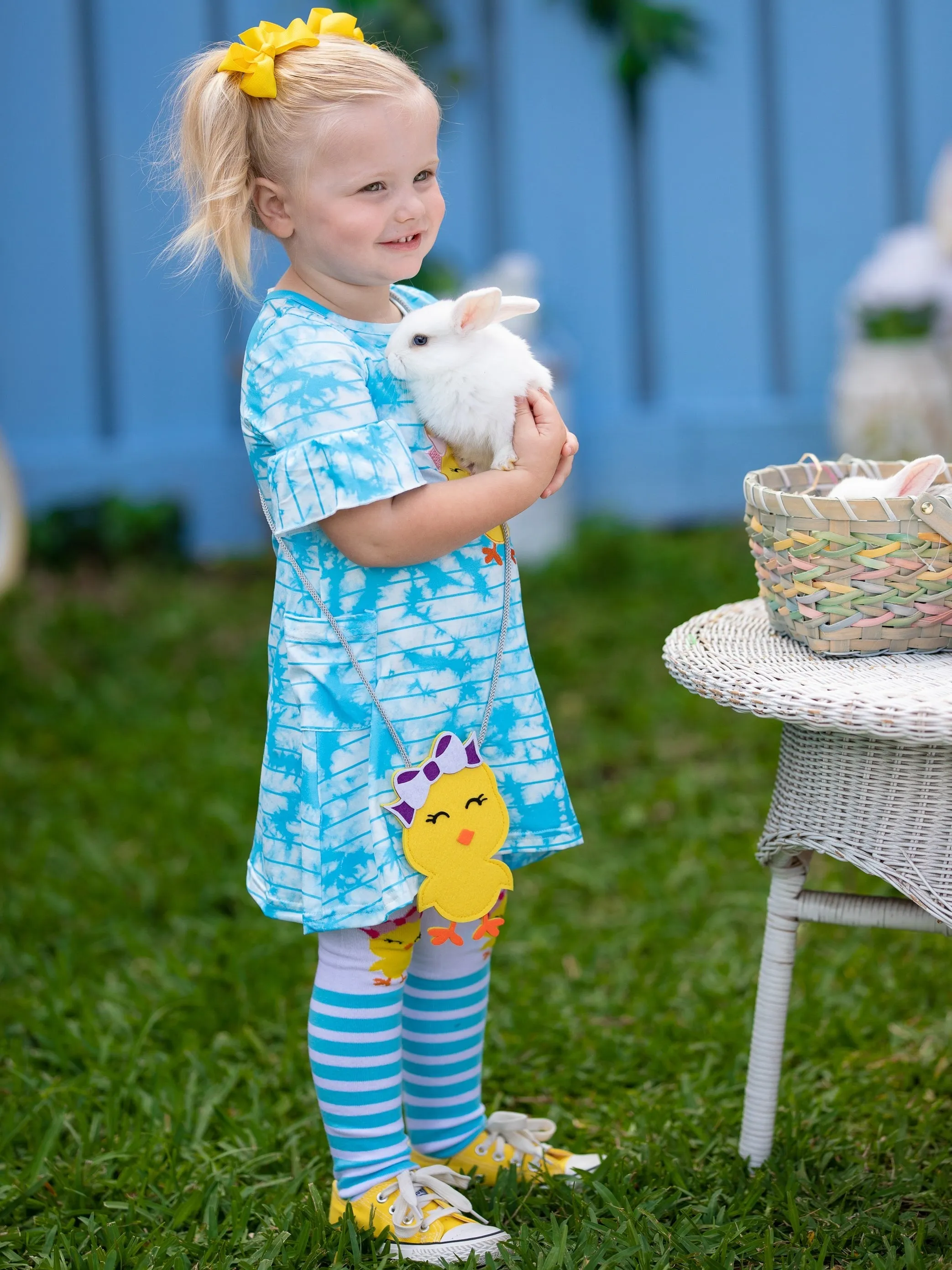 Cute Chickadee Easter Dress, Socks, and Purse Set