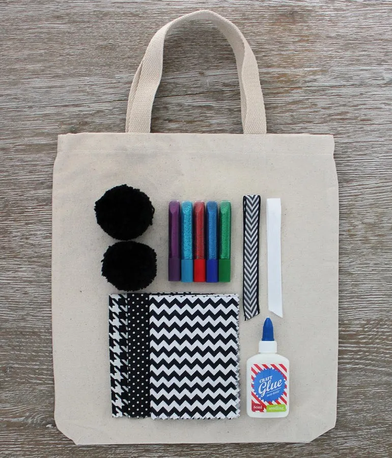 Design Your Own Tote Bag - Black and White