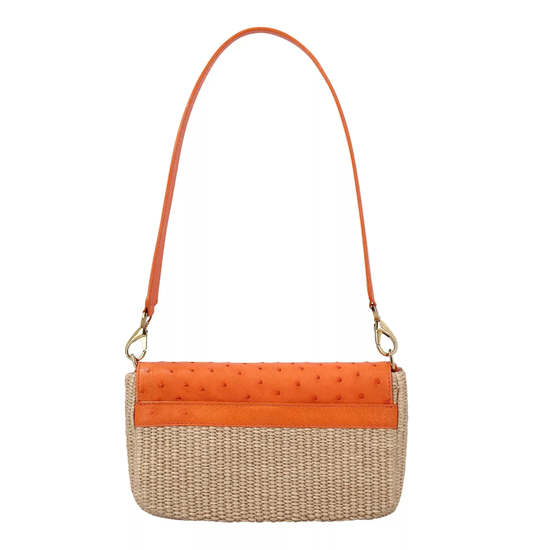 DEYA RAFFIA OSTRICH TANGERINE