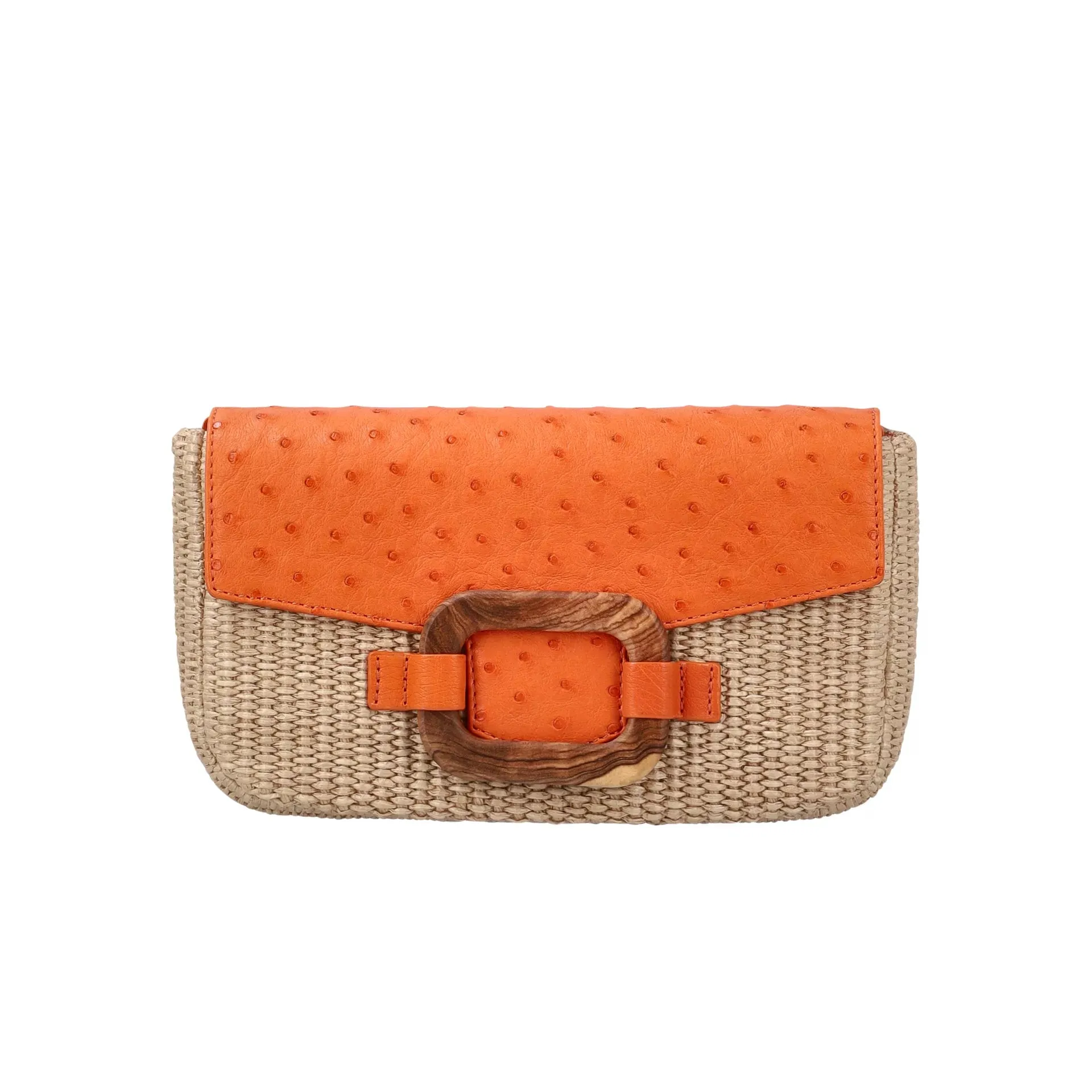 DEYA RAFFIA OSTRICH TANGERINE