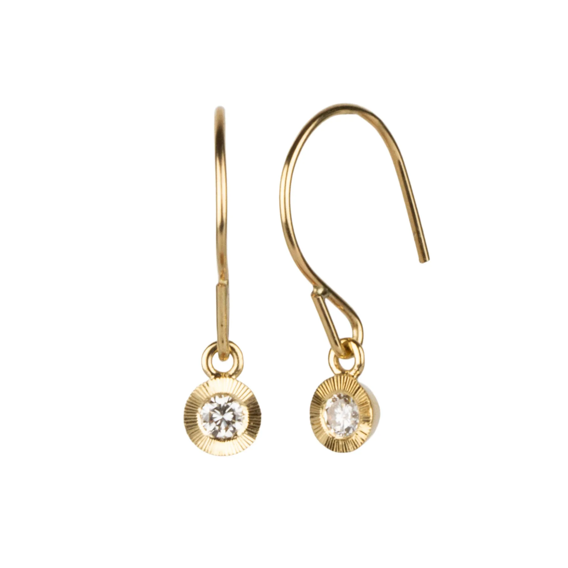 Diamond Aurora Dangle Earrings in Yellow Gold