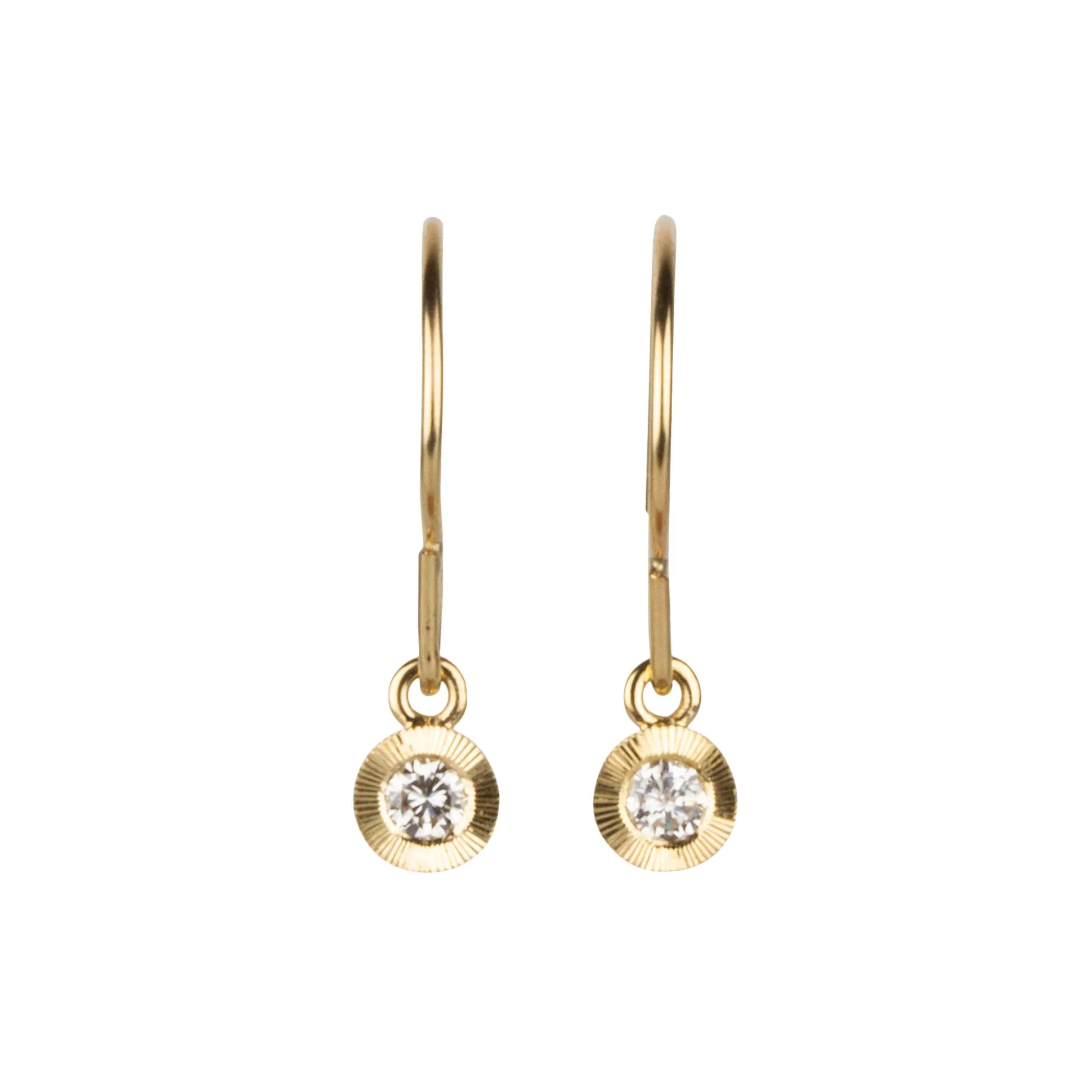 Diamond Aurora Dangle Earrings in Yellow Gold