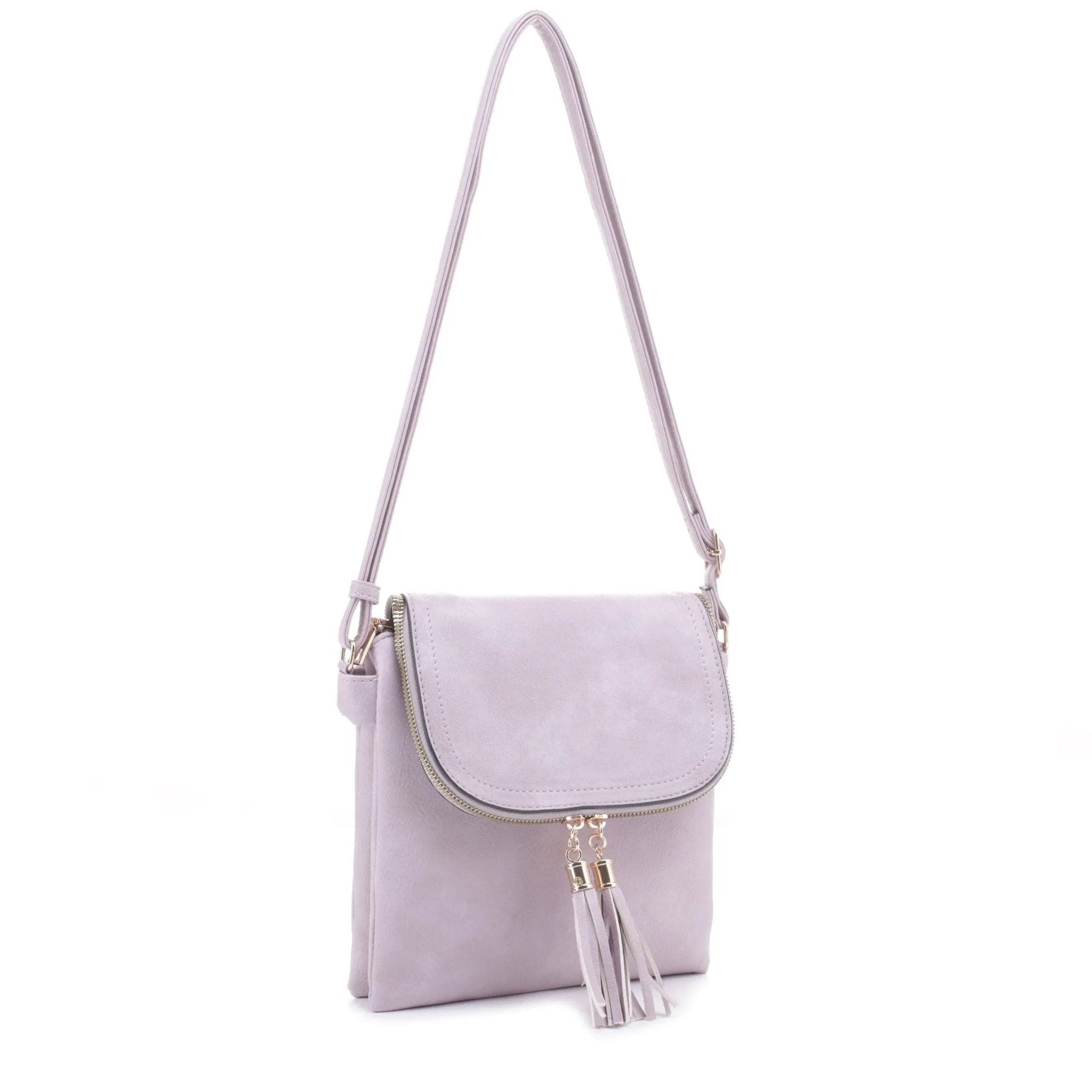 DJ96152 BJ6152 Monogrammable Flap-over Two Compartment Crossbody With Tassels