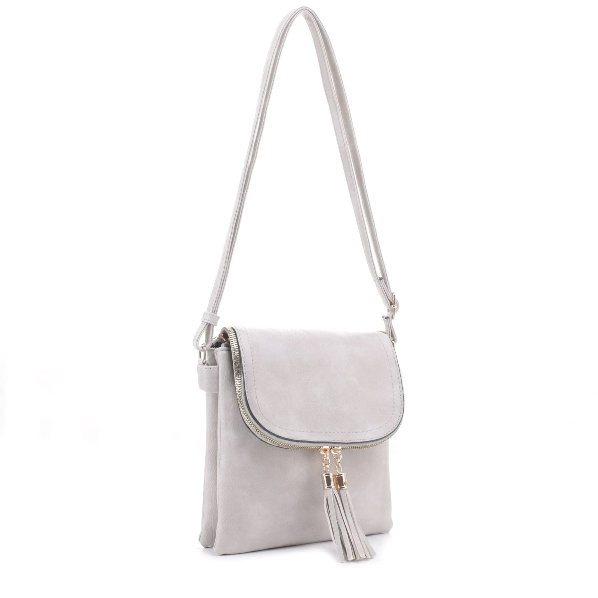 DJ96152 BJ6152 Monogrammable Flap-over Two Compartment Crossbody With Tassels