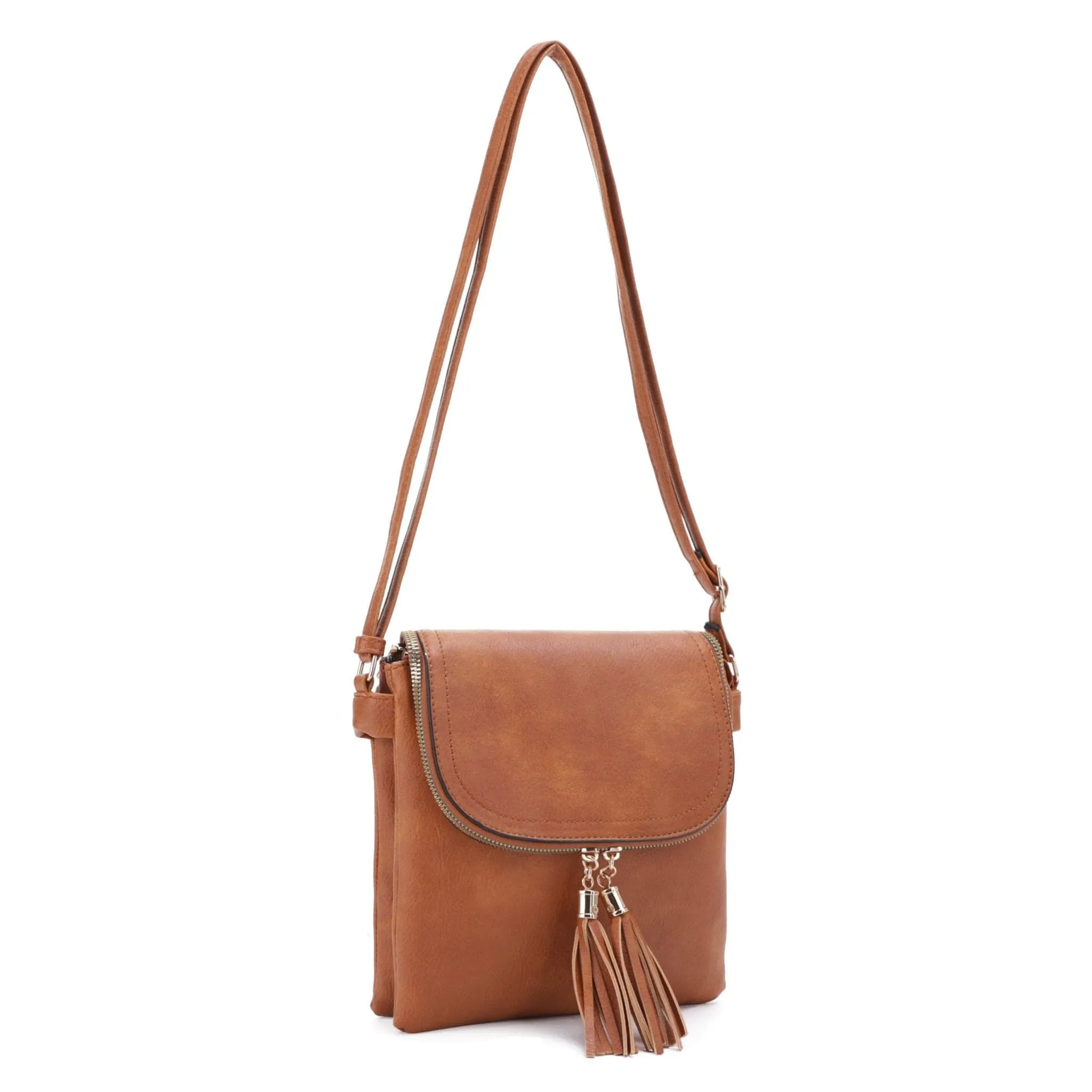 DJ96152 BJ6152 Monogrammable Flap-over Two Compartment Crossbody With Tassels