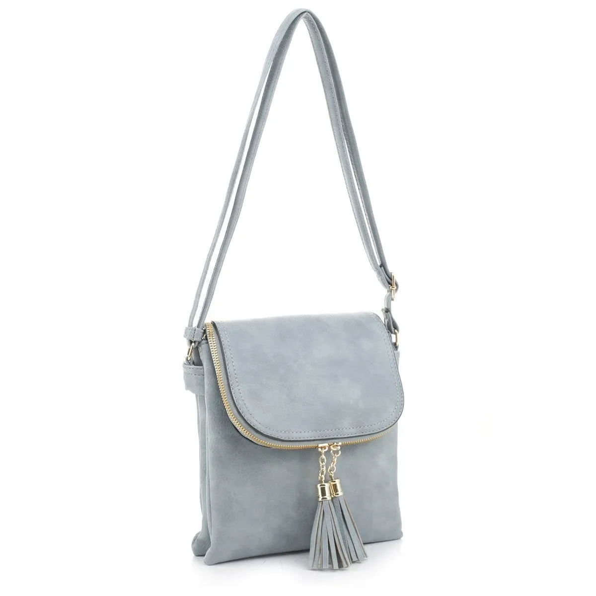 DJ96152 BJ6152 Monogrammable Flap-over Two Compartment Crossbody With Tassels