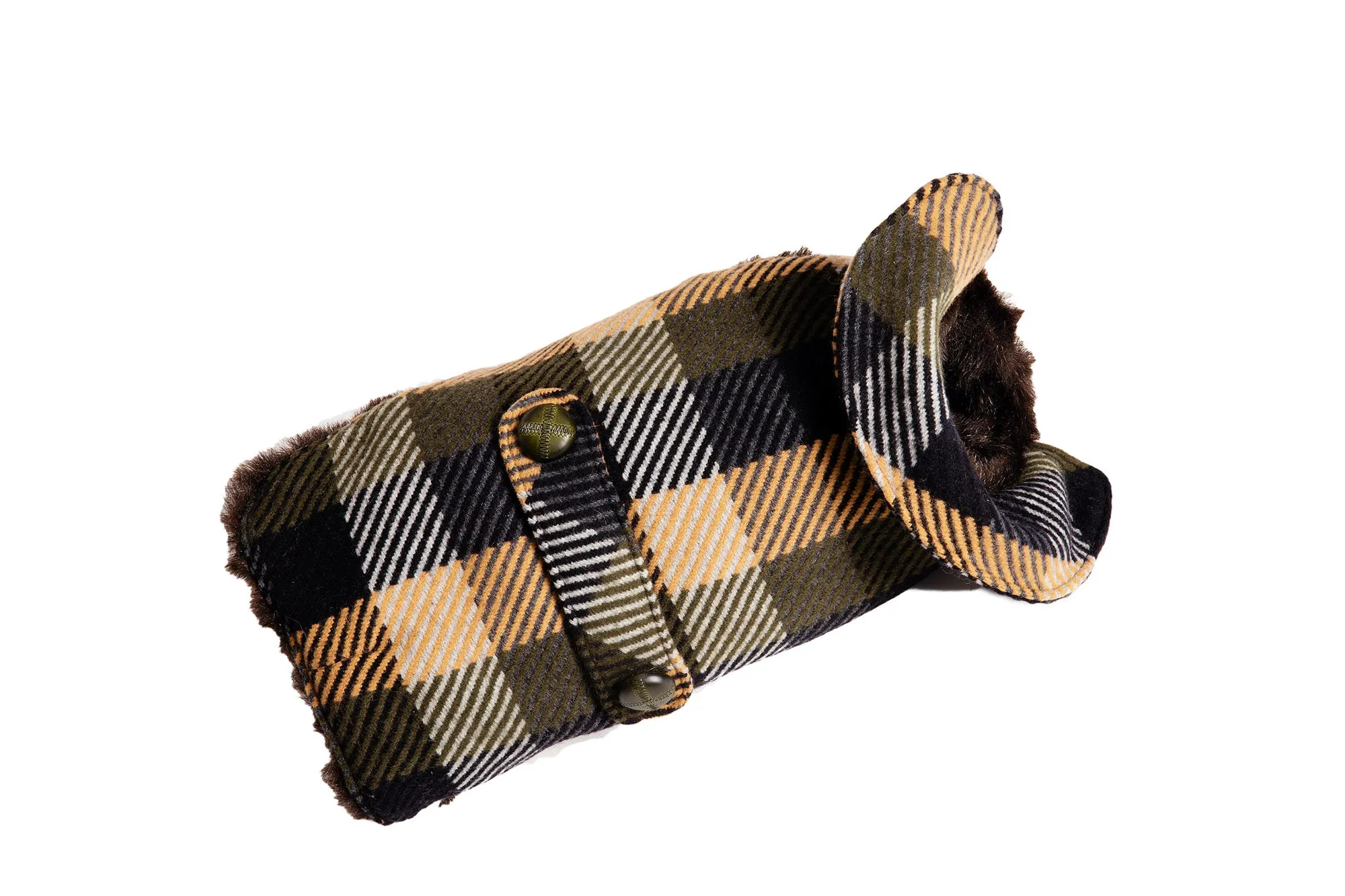 Dog Carrier - Winter - Blue, Green & Tan Wool Plaid