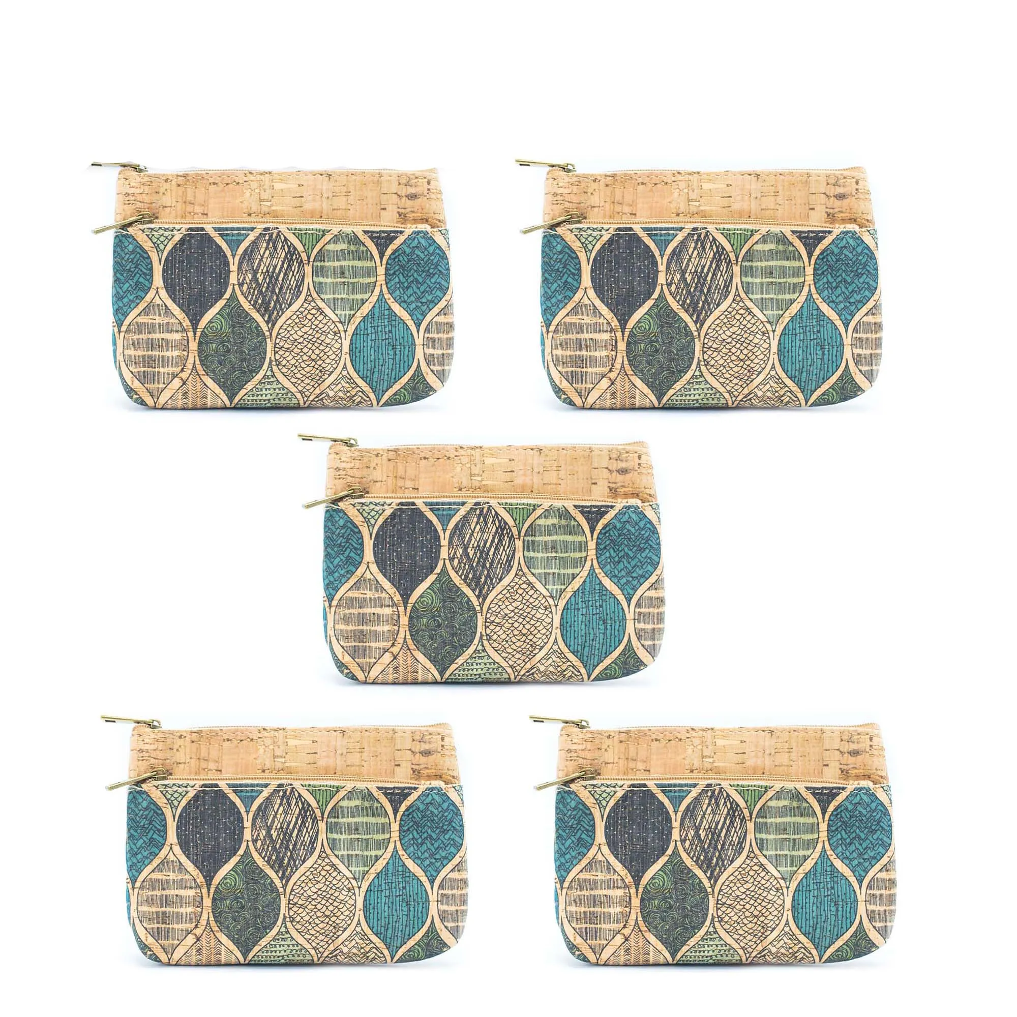 Double Zipper Cork Pouch Coin Purse BAGD-302 (10units)