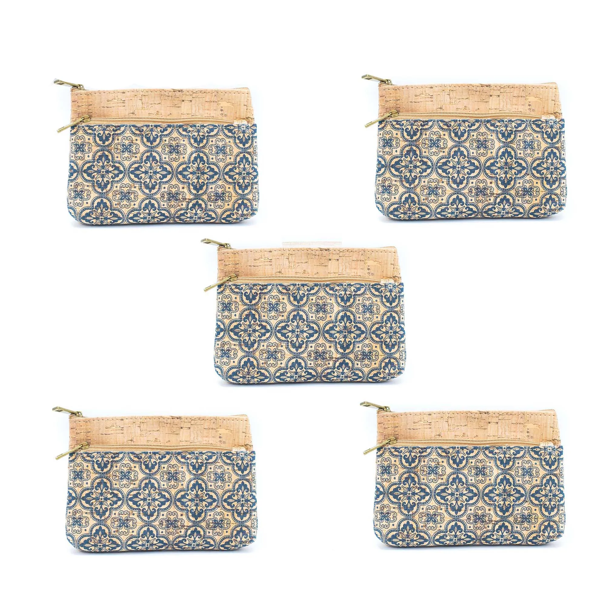 Double Zipper Cork Pouch Coin Purse BAGD-302 (10units)