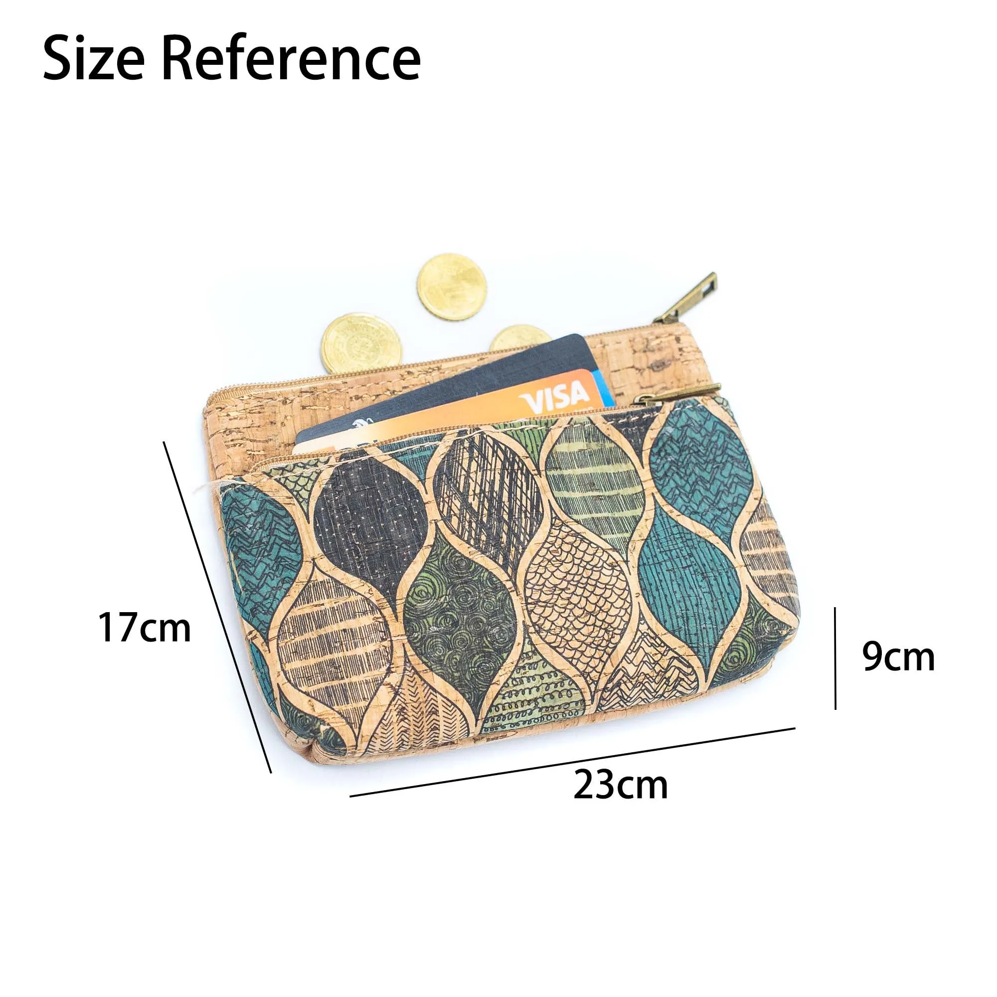 Double Zipper Cork Pouch Coin Purse BAGD-302 (10units)