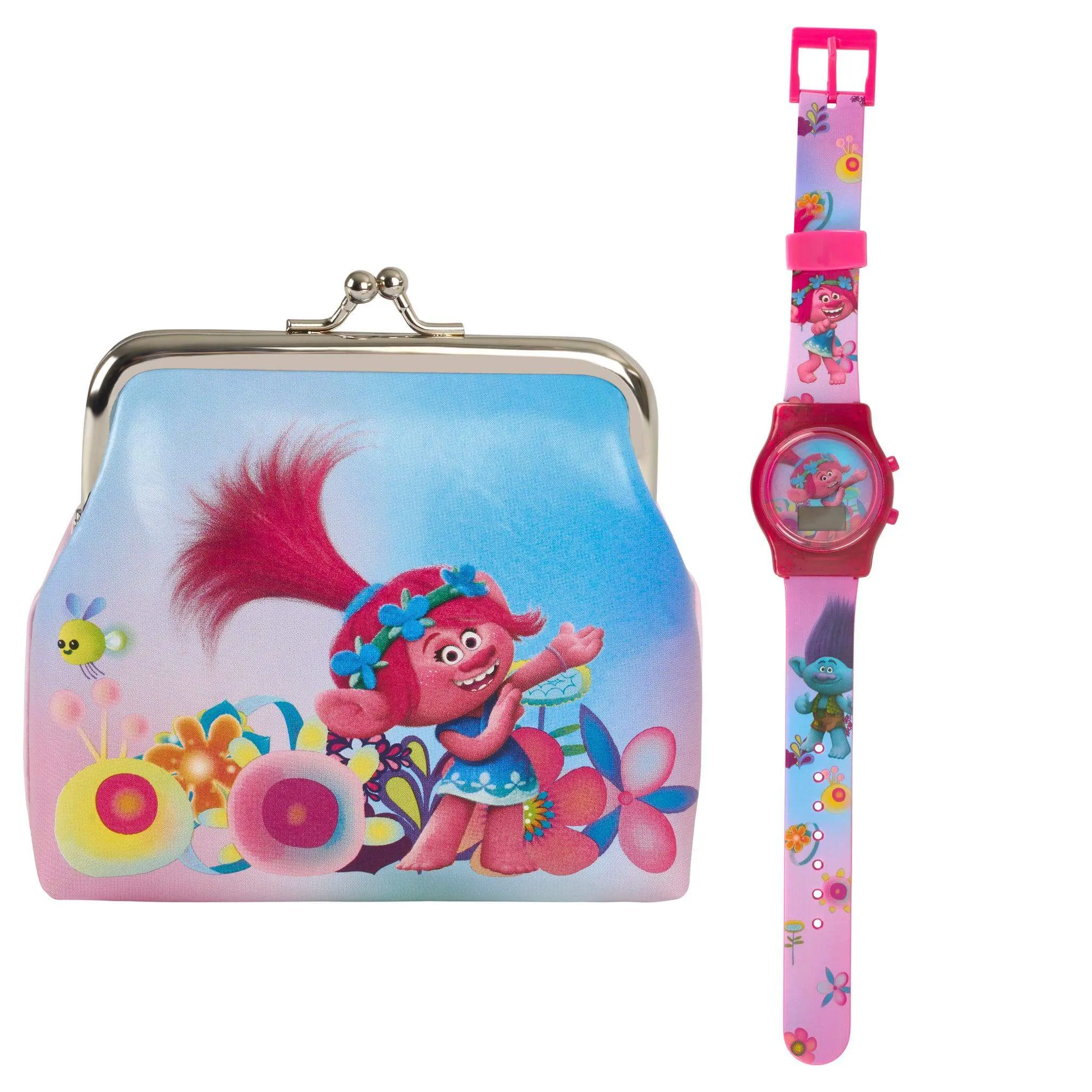 Dreamworks Trolls LCD Watch And Purse Set