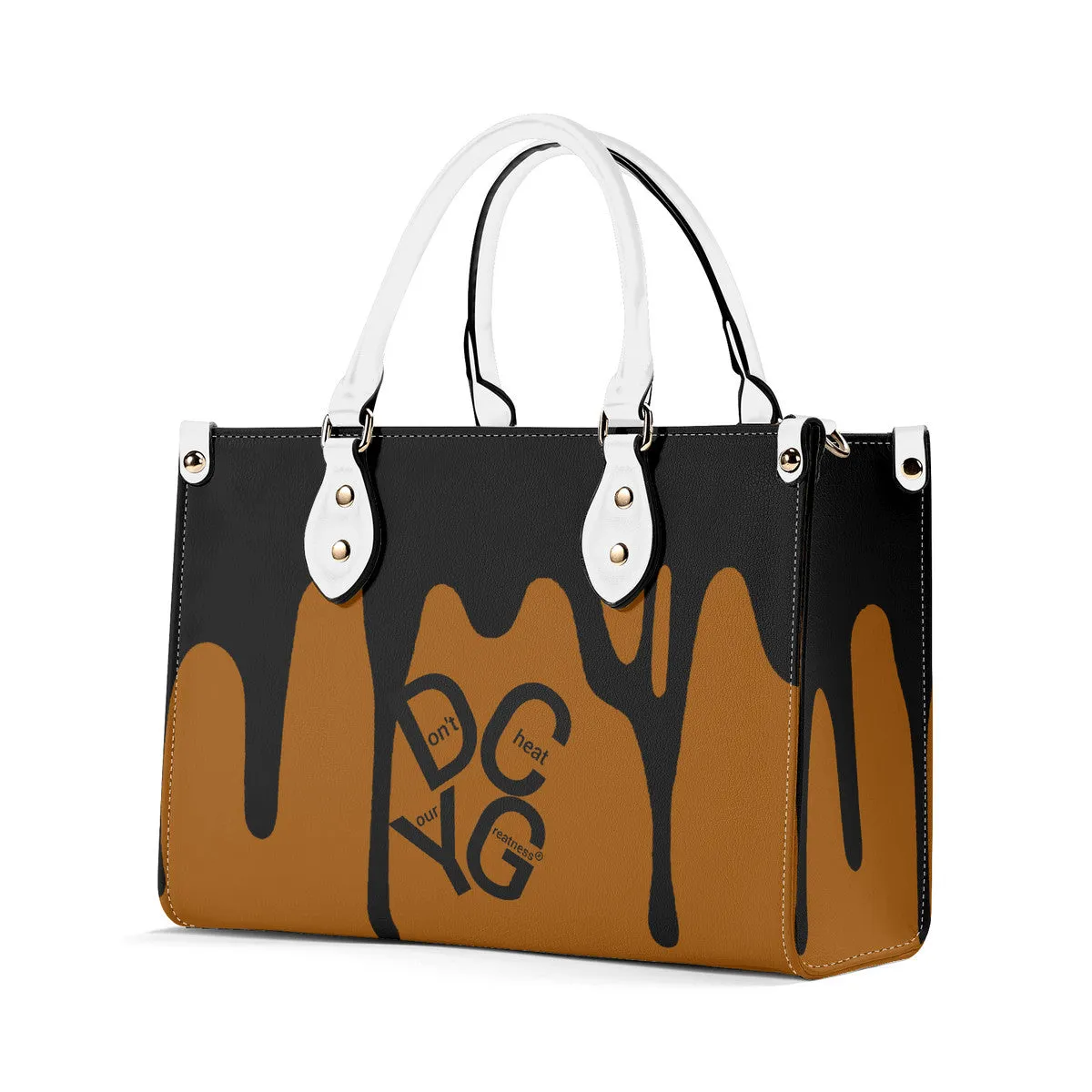 DRIP LO Black Logo & Brown Multiple Sizes Upgraded Luxury Women PU Leather Handbag