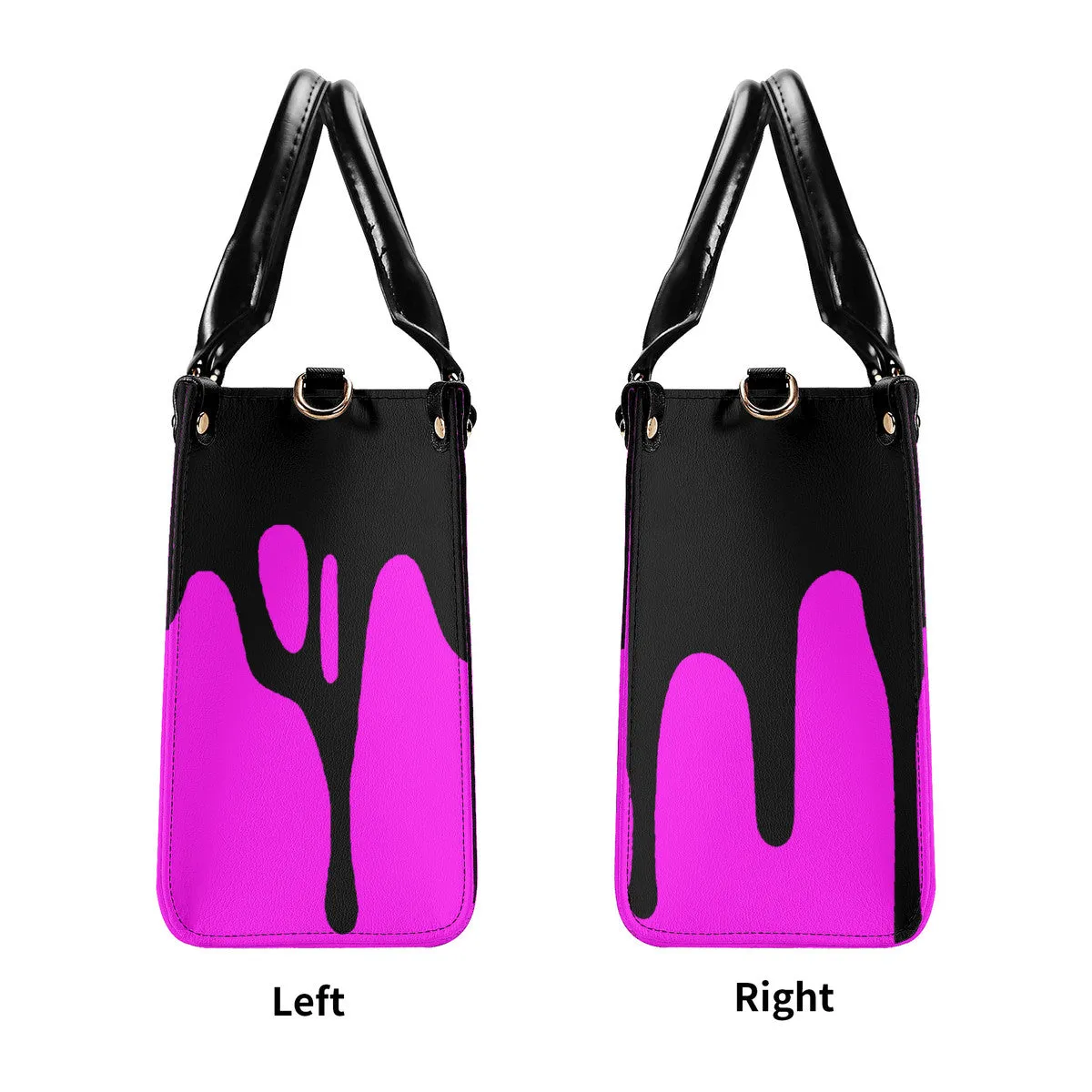 DRIP LO  Black Logo & Pink Multiple Sizes Upgraded Luxury Women PU Leather Handbag