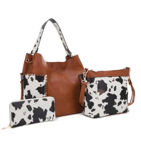 EJ95037U3 Tori Cow Piece Shoulder Bag Set