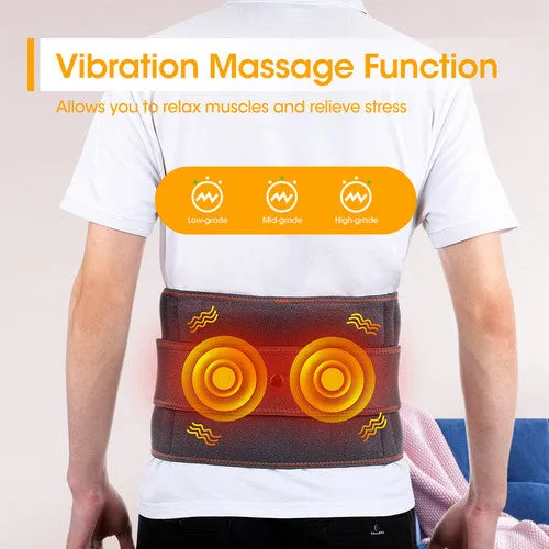 Electric Dual Infrared Light Heat Back Massager Waist Brace Lumbar Support Belt