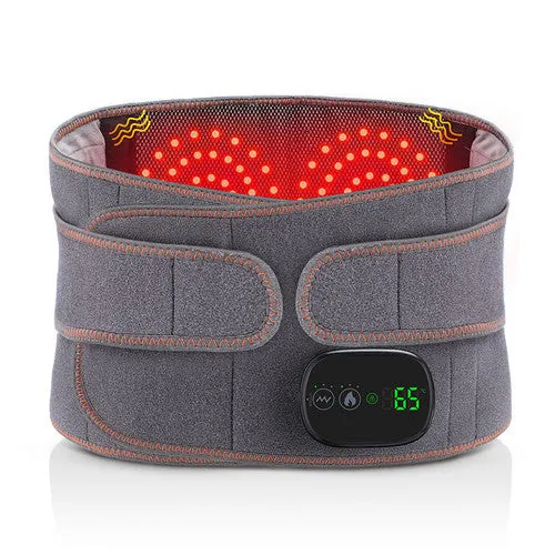 Electric Dual Infrared Light Heat Back Massager Waist Brace Lumbar Support Belt