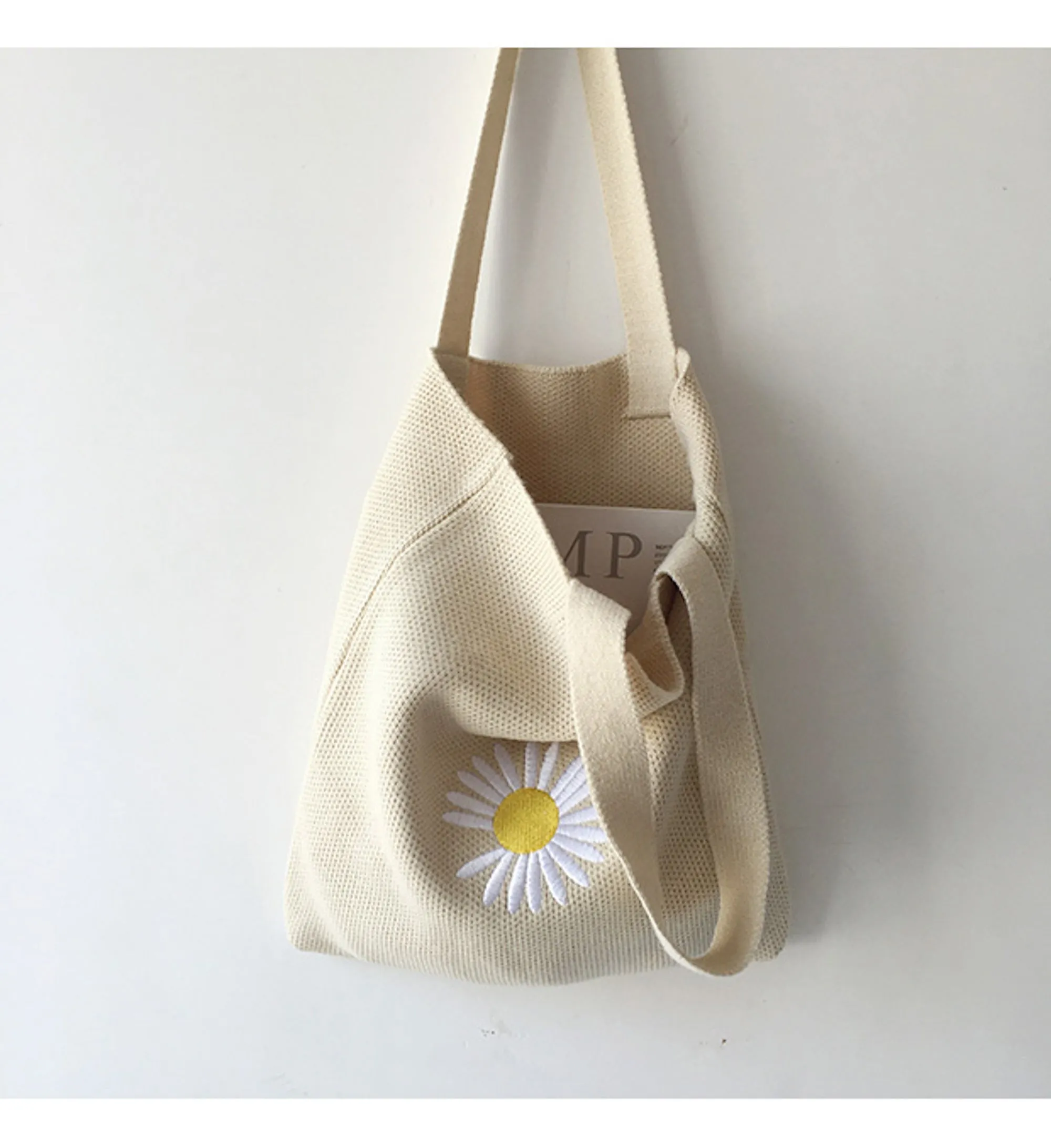 Elena Handbags Daisy Knit Shoulder Bag