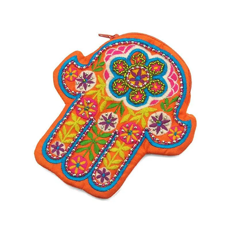 Embroidered Hamsa Coin Purse 4