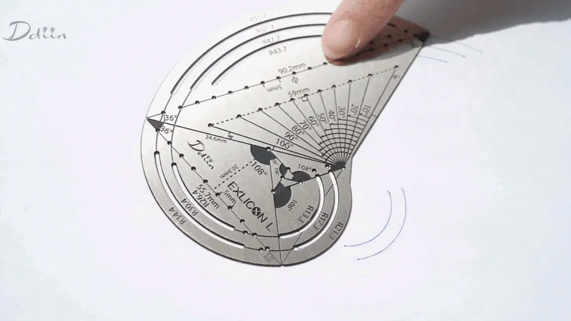 Exlicon L - TG Tool -Precision Golden Ratio Tools for Art and Geometry