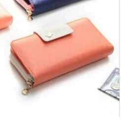 Fashion Clutch Mini Euro Pencil Phone Zipper PU Leather Change For Lady Girl Women Coin Purse Case Wallet Female Bag Pouch Brand