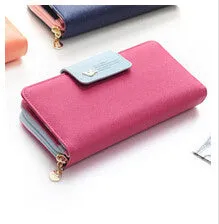 Fashion Clutch Mini Euro Pencil Phone Zipper PU Leather Change For Lady Girl Women Coin Purse Case Wallet Female Bag Pouch Brand