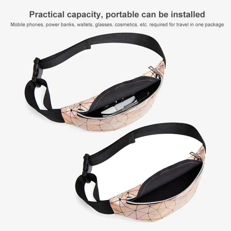 Fashionable Unisex Chest Bag Fanny Pack Waist Bag Waterproof Laser Bags(Gold)