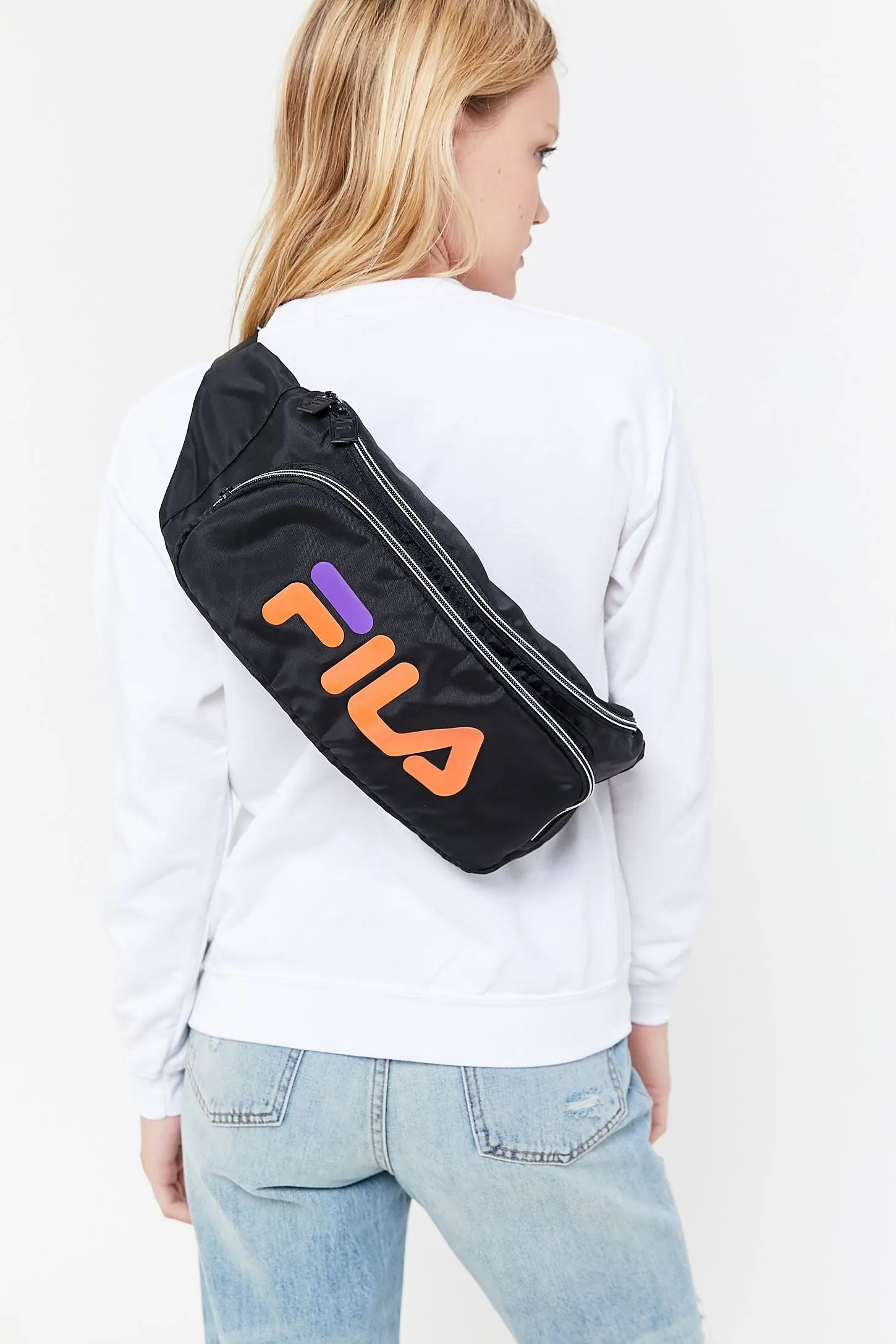 FILA Logo Big Black Sling Belt Waist Bag - Fanny pack