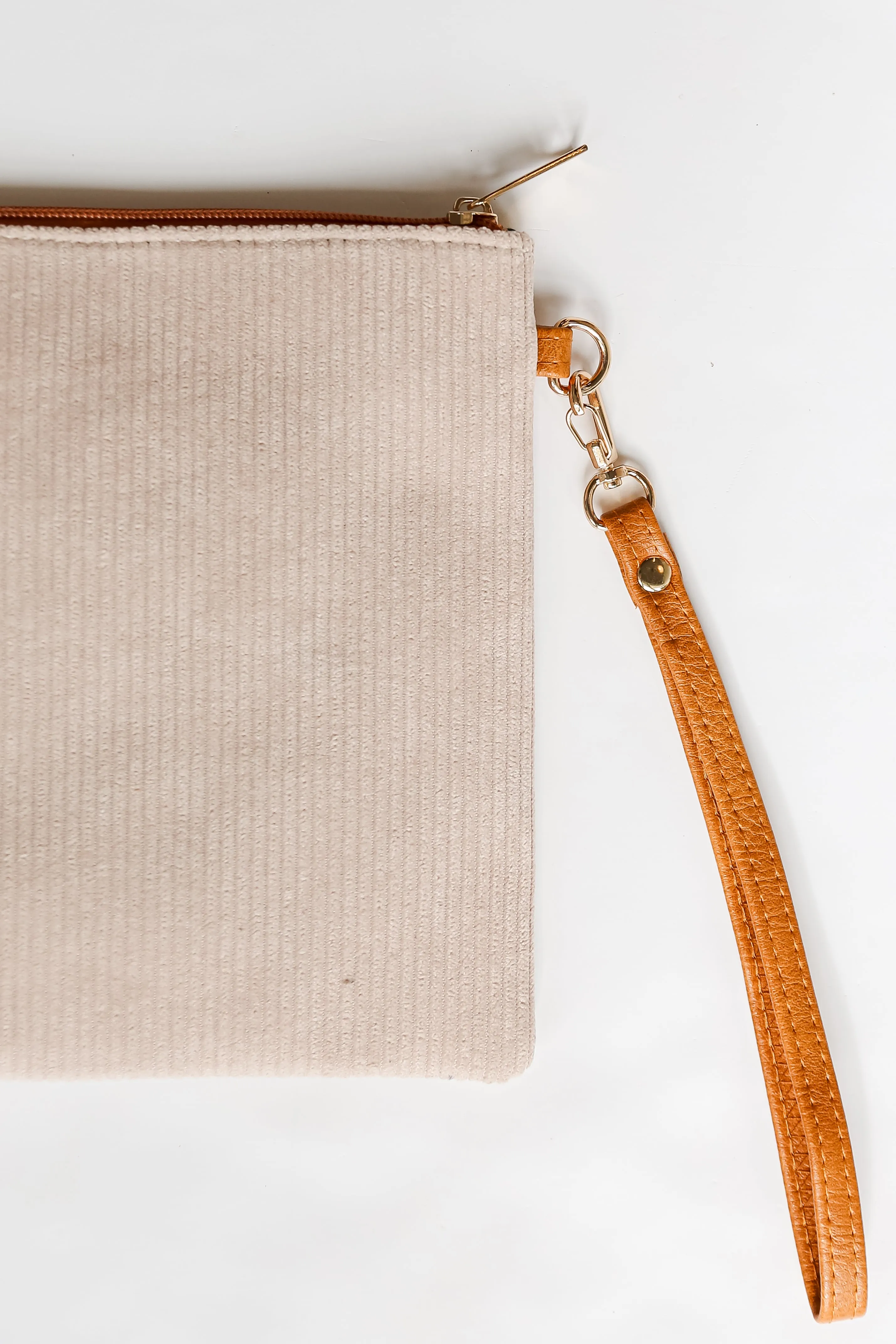 FINAL SALE - Unbelievably Cute Beige Corduroy Crossbody Bag