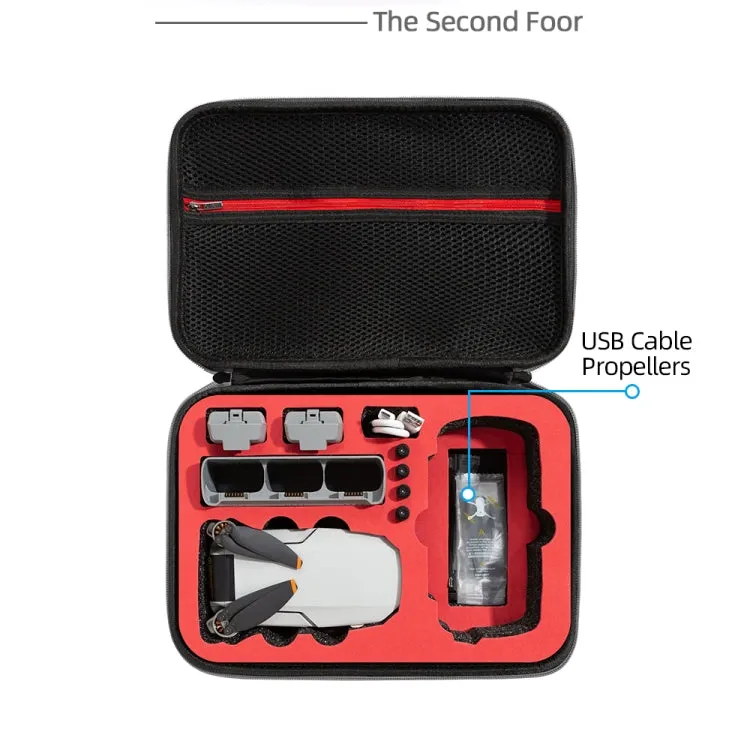 For DJI Mini SE Shockproof Carrying Hard Case Storage Bag, Size: 21.5 x 29.5 x 10cm(Grey   Red Liner)