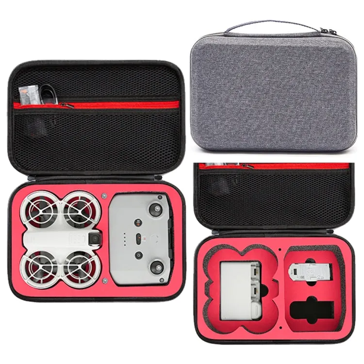 For DJI Neo Fly More Combo Carrying Case Handbag Protective Box(Gray   Red Inner)